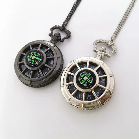 Vintage Zakhorloge Kompas Ketting Retro Kwartszakhorloges Met Ketting Voor Mannen Vrouwen Buiten Decoratieve Sieraden