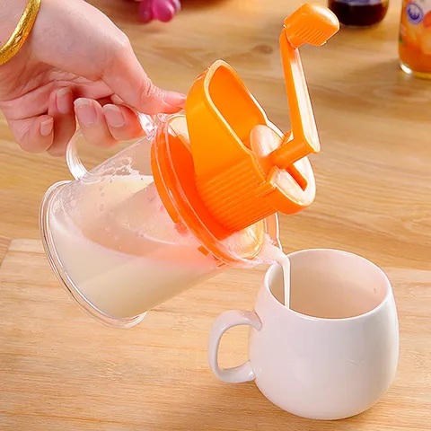 Portable Manual Fruit Juicer Plastic Hand Cranked Lemon Orange Squeezer Household Kitchen Handheld Juicing Tool