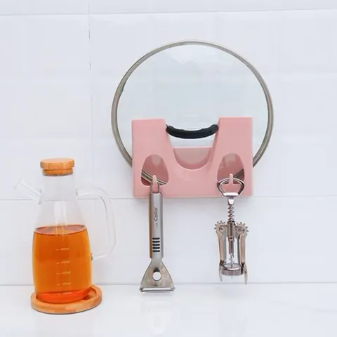 Kitchen Pot Lid Rack Punch Free Wall Mounted Cutting Board Storage Holder Multi Functional Plastic Organizer Shelf For Home