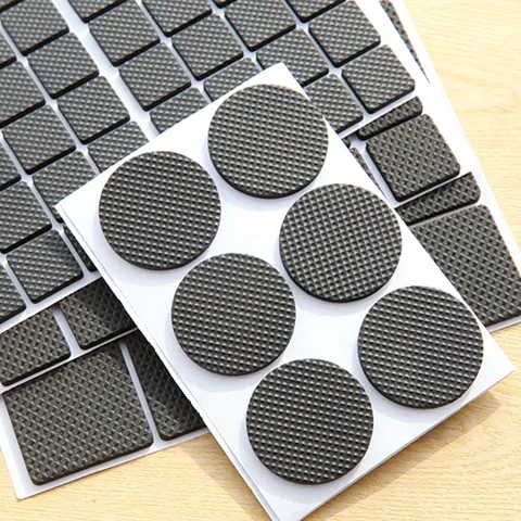 Verdikte Antislip Meubelpoten Pads Zelfklevende Vloerbeschermer Matte Slijtvaste Rastertextuur Rubberen Pads Voor Tafel Stoelen