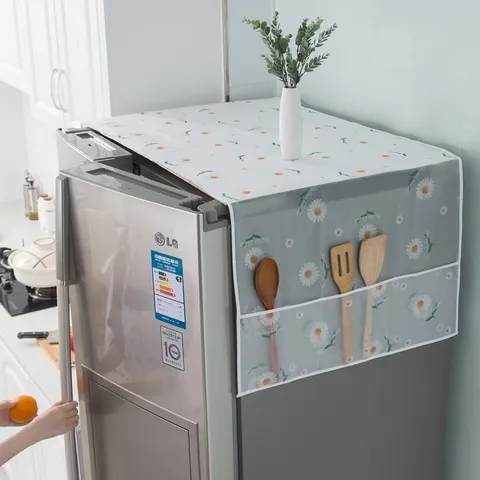 Kühlschrank Staubschutz Wasserdicht PVC Staubdichter Protektor Mit Aufbewahrungstaschen Modern Minimalistisch Heim Küche Gerät Abdeckung