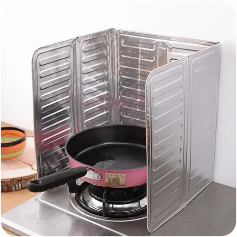 Pare-Éclaboussures d'Huile de Cuisine en Feuille d'Aluminium Pliable Plaque d'Isolation Thermique