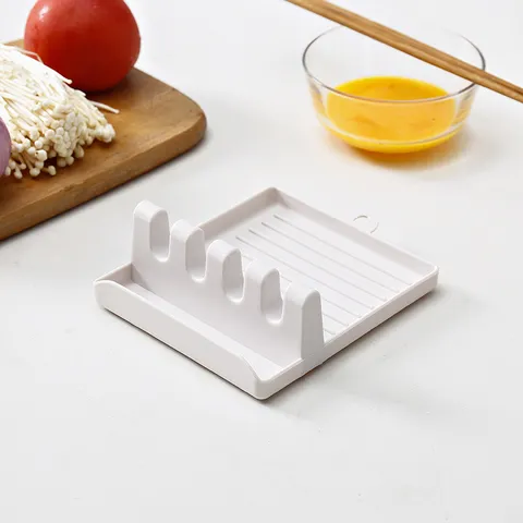 Multifunctional Plastic Kitchen Pot Lid Rack Spatula Holder Tableware Draining Storage Stand Countertop Organizer