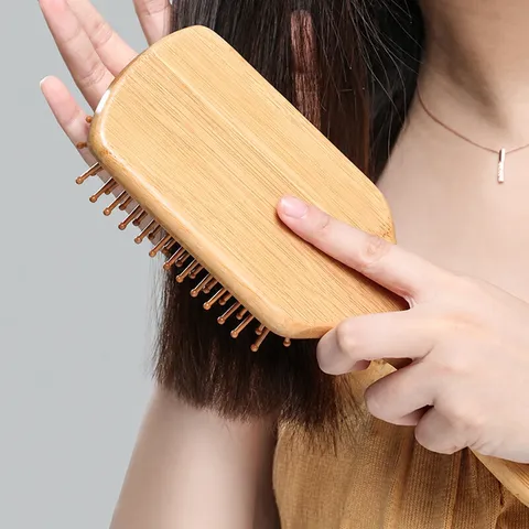 Natural Nanmu Bamboo Hair Brush Anti-Static Air Cushion Scalp Massage Comb Wooden Daily Hair Care Styling Tool For Women