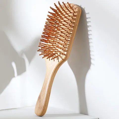 Natural Nanmu Bamboo Hair Brush Anti-Static Air Cushion Scalp Massage Comb Wooden Daily Hair Care Styling Tool For Women