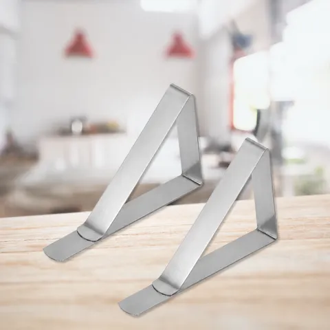 Morsetto per Tovaglia in Acciaio Inossidabile Supporto per Tovaglia Triangolare Regolabile Morsetto di Fissaggio Antiscivolo Strumento da Cucina