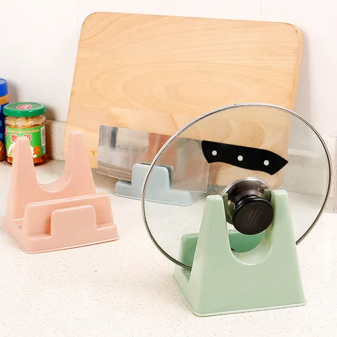 Plastic Pot Lid Rack Kitchen Countertop Cutting Board Storage Holder Multifunctional Kitchen Organizer Stand