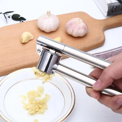 Manual Garlic Press 304 Stainless Steel Garlic Mincer Heavy Duty Ginger Crusher Press Tool For Kitchen Home