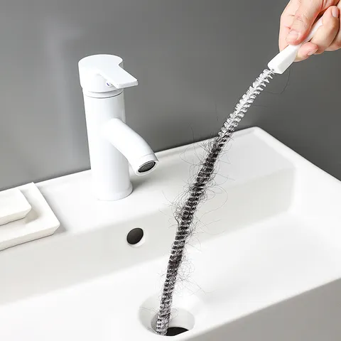 Spazzola per la Pulizia dei Tubi in Filo d'Acciaio Flessibile per Scarico Fognario Capelli Strumento di Disostruzione