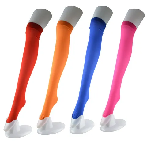 Women Over Knee Thigh High Socks Solid Color Elastic Long Stockings For Cosplay Halloween Christmas Party Costume Accessory