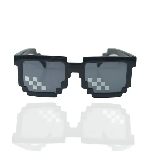 Novelty Mosaic Pixel Sunglasses Thug Life Meme Glasses Black Frame Funny Party Glasses For Birthday Performance Unisex Accessory