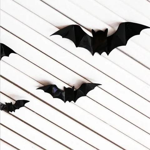 Halloween Black Bat Wall Stickers 3D Stereo PVC Removable Window Decals For Party Home Decor Spooky Bat Wall Art Decorations