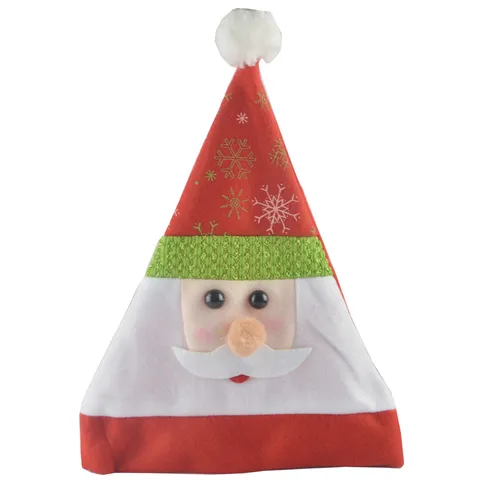 Christmas Hat Velvet Cartoon Santa Claus Snowman Bear Holiday Party Decoration Hat For Kids Unisex Festival Dress Up Headwear