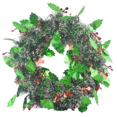 Christmas Decoration Tinsel Hanging Ornaments Plastic Santa Claus Snowflakes Bell Cane Socks Wreath For Festival Party Home Decor