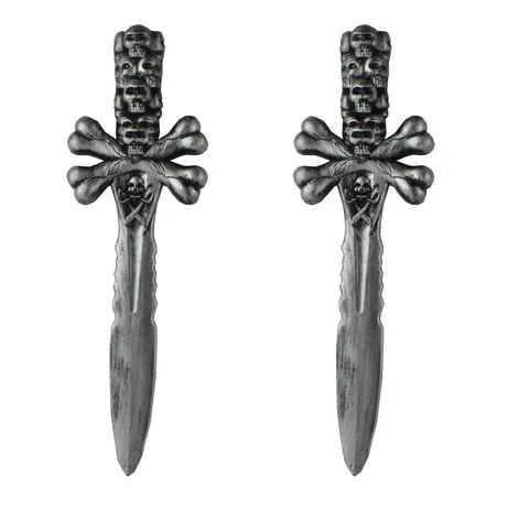 Halloween Pirate Skull Plastic Knife Toy Weapon For Kids Costume Party Photography Prop Antique Silver Decorative Sword
