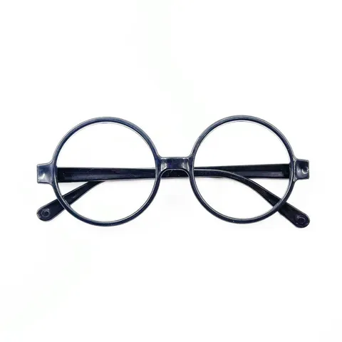 Retro Round Plastic Glasses Frame Without Lenses Black Classic Circle Eyeglasses Frame For Costume Party Event Decoration Unisex Kids Accessory