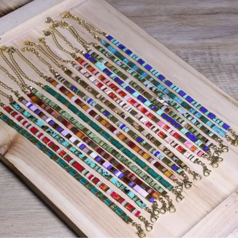 Vintage Etnisch Tila Kralen Armband Handgeweven Verstelbaar Boho Geometrisch Kristal Steen Kralen Armband Voor Vrouwen Mannen