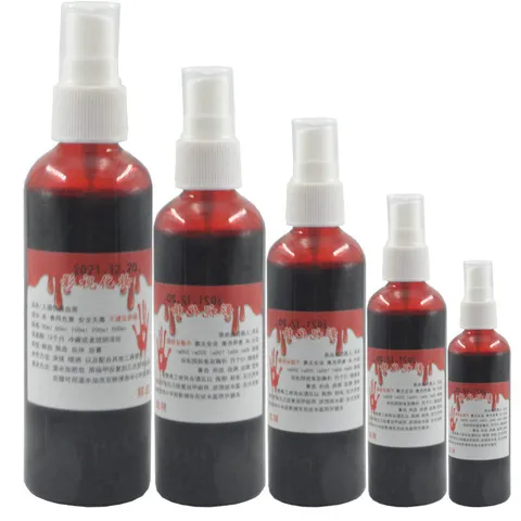 Halloween Decoration Artificial Fake Blood Spray Bottle Set Realistic Plasma For Cosplay Stage Special Effects Makeup Prop Horror Theme Party Supplies