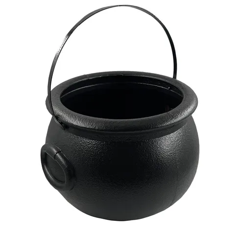 Black Plastic Witch Cauldron Halloween Candy Bucket Party Decoration Mini Boiling Pot Props Party Supplies