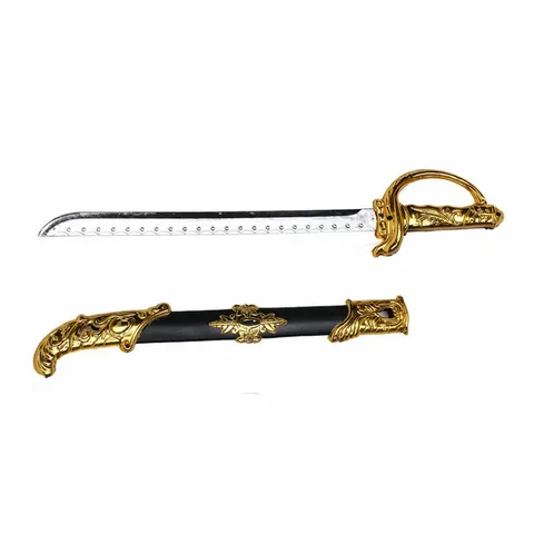 European Style Knight Sword Toy Western Command Sabre For Stage Performance Costume Accessory Plastic Sword With Black Sheath