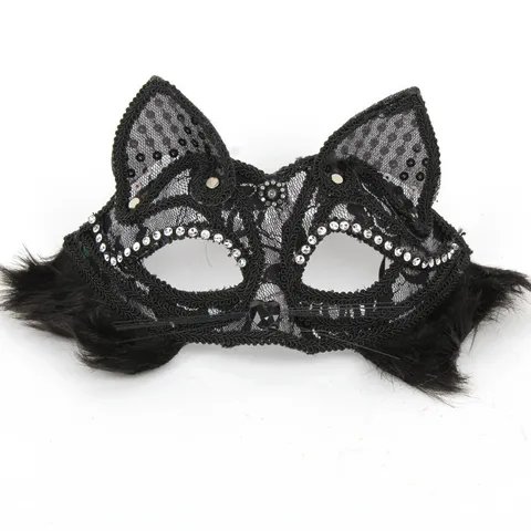 Maskeraden Fuchs Maske Für Damen Halloween Weihnachten Party Venezianische Strass Prinzessin Halbgesicht Katze Maske Kostüm Zubehör
