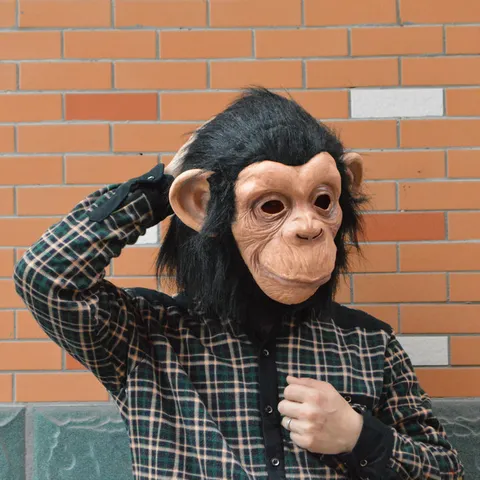 Halloween Latex Gorilla Mask Big Ear Chimpanzee Animal Costume Party Cosplay Horror Novelty Mask Props