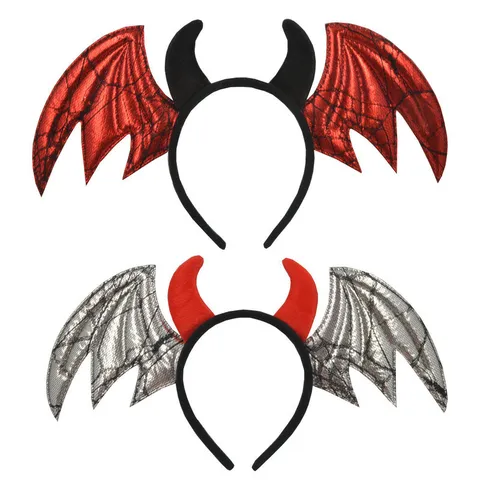 Halloween Kerata Diabolou Ftera Nycteridas Stirigma Kefalis kai Fousta Set Kostoymiou Asteio Cosplay Parti Parastasi