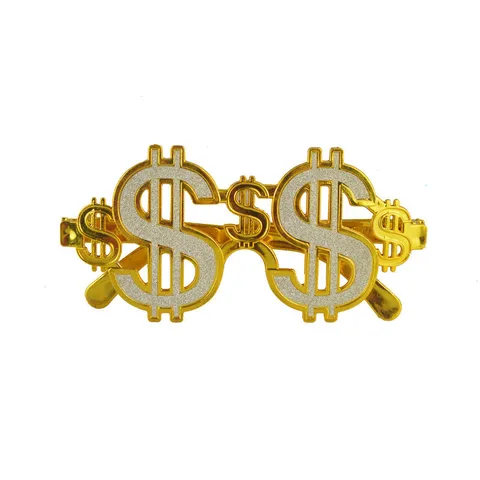 Creative Gold Dollar Sign Party Glasses Novelty Costume Eyewear Glitter Money Symbol Photo Prop For Dance Party Celebration