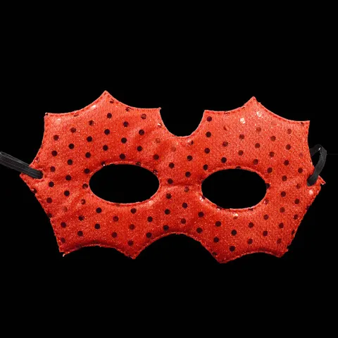 Halloween Red Devil Horn Headband And Sequin Bat Mask Set Costume Party Hair Accessories Festival Cosplay Props