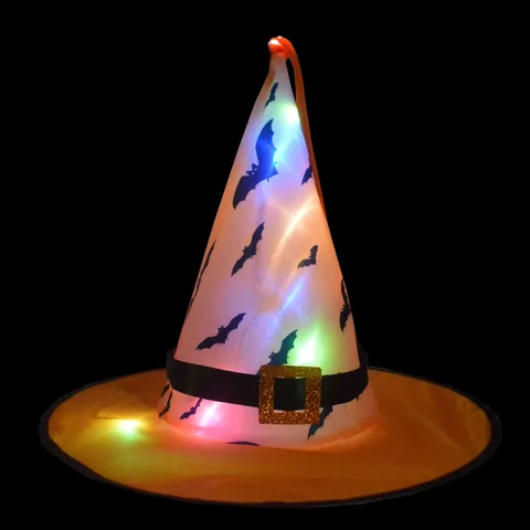 Halloween LED Glowing Witch Hat Party Decor Festival Wizard Costume Props