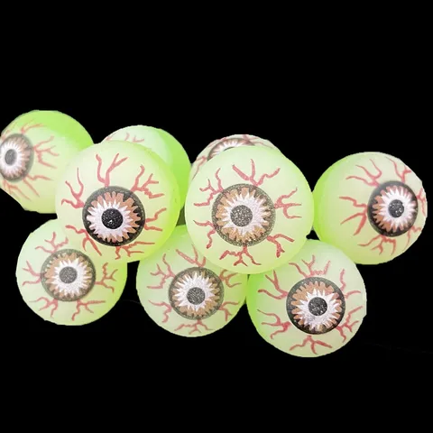 Halloween Glow In The Dark Eyeball Bouncy Ball Spooky Bloodshot Eye Silicone Toy Ball For Party Favor Trick Prank Prop