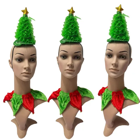 Diadema de Árbol de Navidad Lindo Fiesta de Vacaciones Vestirse Tocado Con Campana Accesorios De Cabello De Fotografía Festiva Para Mujeres Niños