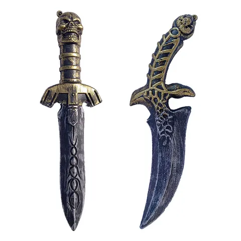 Halloween Antique Plastic Skeleton Dagger Toy For Ghost Festival Cosplay Party Props Retro Skull Dagger Film Stage Performance Props