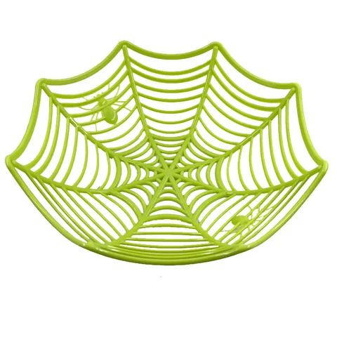 Corbeille de Fruits Toile d'Araignée d'Halloween Bol de Bonbons en Plastique Accessoires de Fête Créatifs Organisateur de Bureau