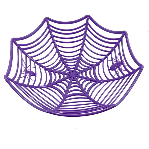 Corbeille de Fruits Toile d'Araignée d'Halloween Bol de Bonbons en Plastique Accessoires de Fête Créatifs Organisateur de Bureau