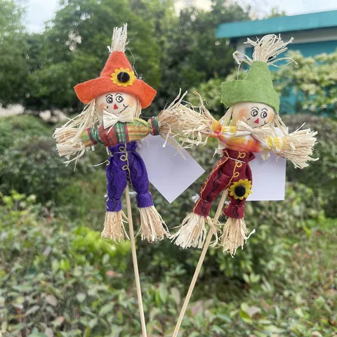 Halloween Scarecrow Decoration Cartoon Pumpkin Doll Party Props Garden Stake Ornament