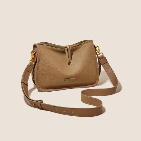 Borsa a Spalla in Morbida Pelle da Donna Tinta Unita Borsa a Tracolla Casual Borsa a Mano alla Moda con Cerniere Metalliche