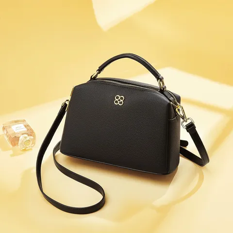 Borsa a Cuscino in Vera Pelle per Donna Retro Pelle Bovina Primo Strato Borsa a Mano Moda Casual Tracolla Borsa Quadrata Piccola