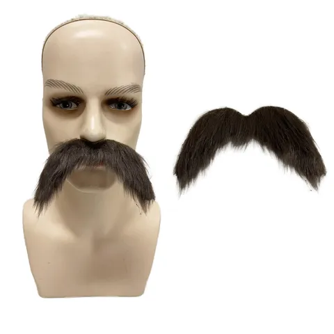 Baffi Finti di Halloween Divertente Barba a Manubrio Oggetto di Scena per Ballo in Maschera Cosplay Festa Tessuto Barba Uomo Decorazione