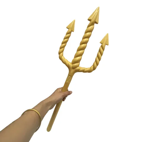 Halloween Gold Kunststoff Dreizack Spirale Teufel Gabel Kostüm Zubehör Für Party Cosplay Kinder Erwachsene