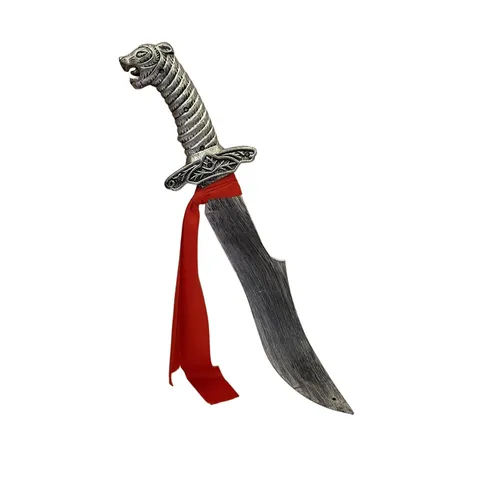 Espada de Utilería de Plástico Retro Leopardo Con Cinta Roja Espada Cosplay Creativa para Halloween Navidad Fiesta Actuación