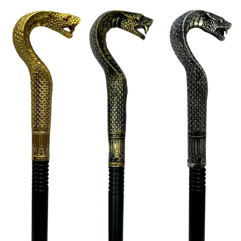 Egyptian Pharaoh Snake Scepter Halloween Costume Prop Cobra Head Walking Cane For King Queen Masquerade Stage Performance Accessory