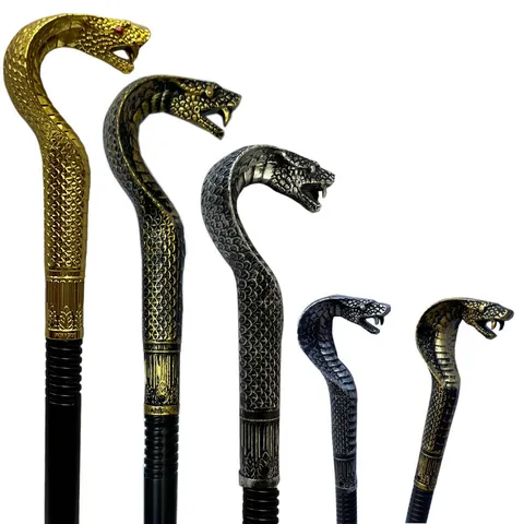 Egyptian Pharaoh Snake Scepter Halloween Costume Prop Cobra Head Walking Cane For King Queen Masquerade Stage Performance Accessory