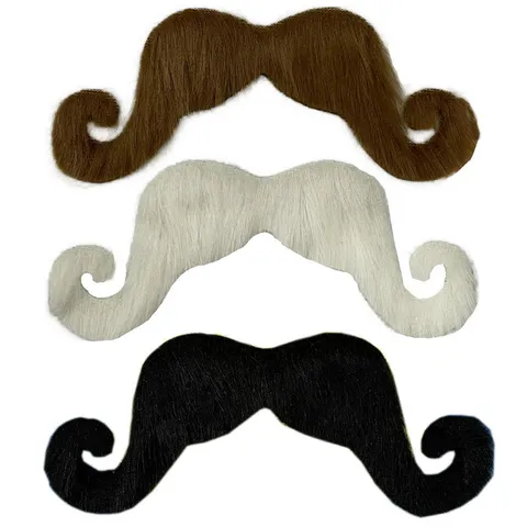 Baffi Finti di Novità di Halloween Barba Finta Arricciata Autoadesiva di Simulazione Per Gli Oggetti di Scena del Partito del Costume del Detective del Pirata