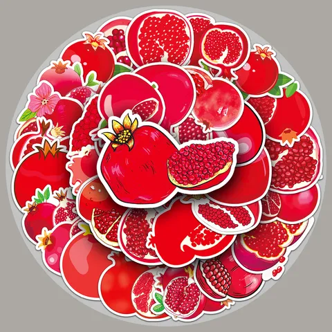 Niedliche Wasserdichte Granatapfel Graffiti Aufkleber Cartoon Frucht Aufkleber Ästhetische Vinyl Aufkleber Für Wasserflasche Handy Koffer Laptop