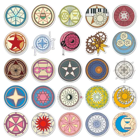 Autocollants Cercle Magique Stickers PVC Imperméables Série Sorcière Pack d'Autocollants Esthétiques pour Bouteille d'Eau Bagages