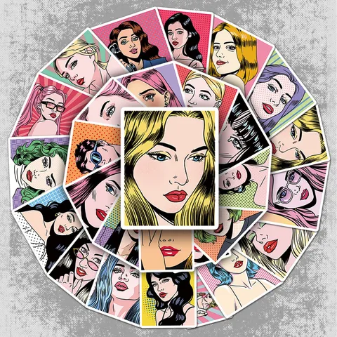 Pop-Art Retro Figuren Graffiti Aufkleber Wasserdichte Vinyl Abziehbilder Für Handyhülle Koffer Laptop Dekoration