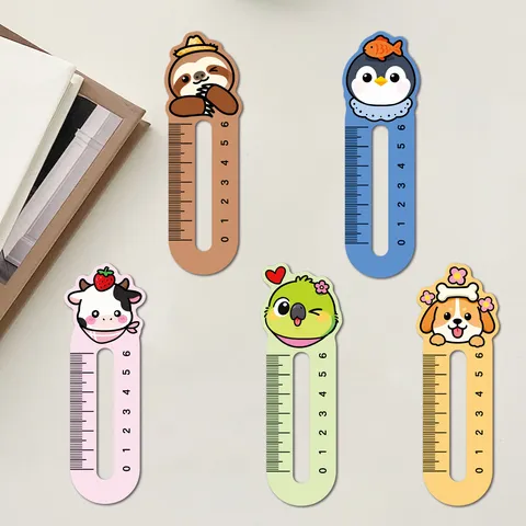 Süße Cartoon Tier Lineal Lesezeichen Papier Lesen Seitenmarker Mit Messskala Für Schüler Bürobedarf