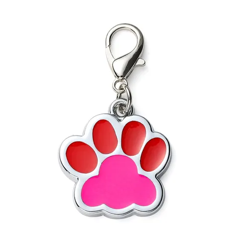 Placa de Identificación para Mascotas de Aleación de Zinc Colgante para Collar de Perro y Gato Antipérdida Huella Linda