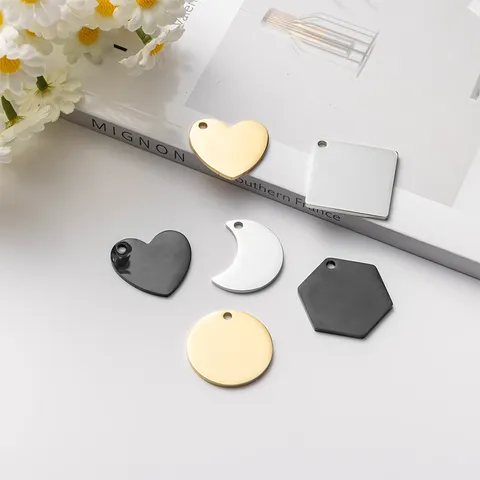 Stainless Steel Dog ID Tag Multi Shape Blank Pet Name Tag Anti-Loss Collar Pendant For Dogs Cats Pet Supplies